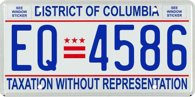 DC license plate EQ4586
