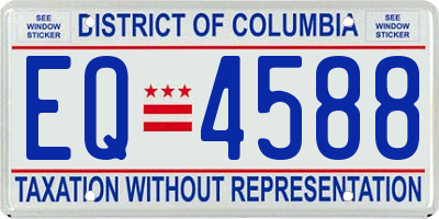 DC license plate EQ4588