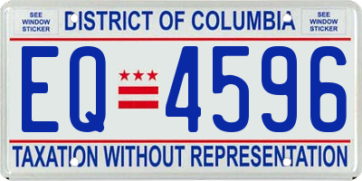 DC license plate EQ4596