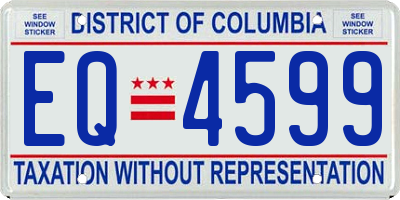 DC license plate EQ4599