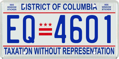 DC license plate EQ4601