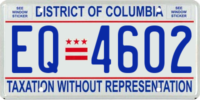 DC license plate EQ4602