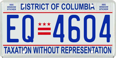 DC license plate EQ4604