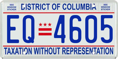 DC license plate EQ4605