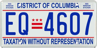 DC license plate EQ4607