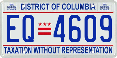 DC license plate EQ4609