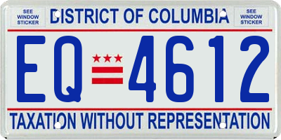 DC license plate EQ4612