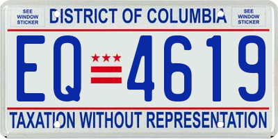 DC license plate EQ4619