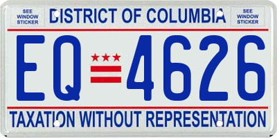DC license plate EQ4626