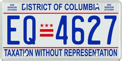 DC license plate EQ4627
