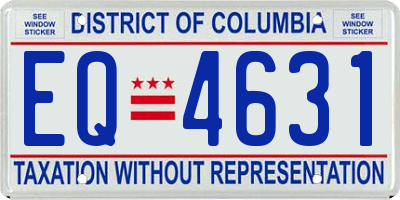 DC license plate EQ4631