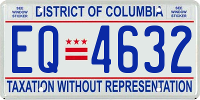 DC license plate EQ4632