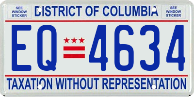 DC license plate EQ4634