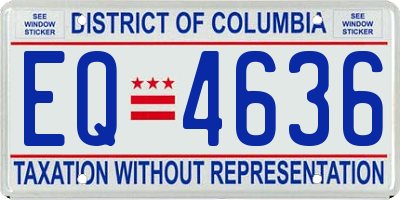 DC license plate EQ4636