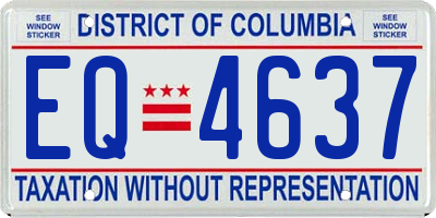 DC license plate EQ4637