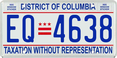 DC license plate EQ4638