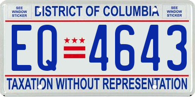 DC license plate EQ4643