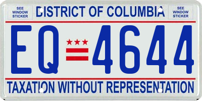 DC license plate EQ4644