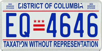 DC license plate EQ4646