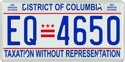 DC license plate EQ4650