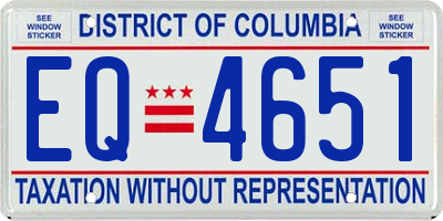 DC license plate EQ4651