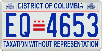 DC license plate EQ4653