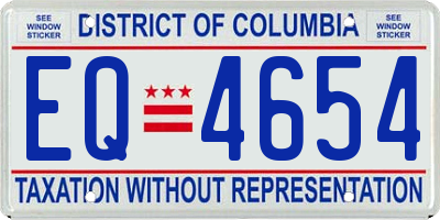DC license plate EQ4654