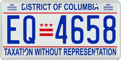 DC license plate EQ4658