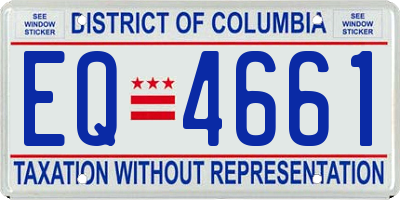 DC license plate EQ4661
