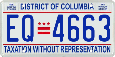 DC license plate EQ4663