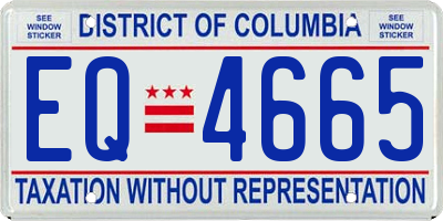 DC license plate EQ4665