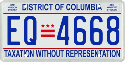 DC license plate EQ4668
