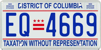 DC license plate EQ4669
