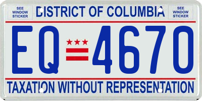 DC license plate EQ4670