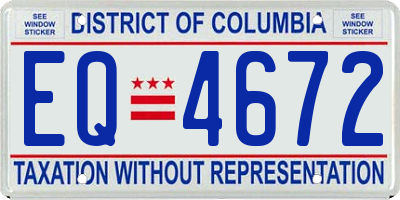 DC license plate EQ4672
