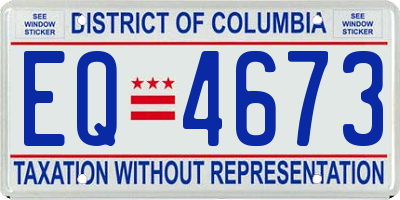 DC license plate EQ4673