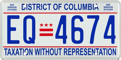 DC license plate EQ4674