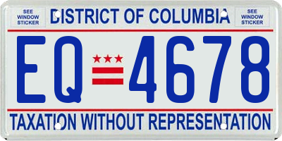 DC license plate EQ4678
