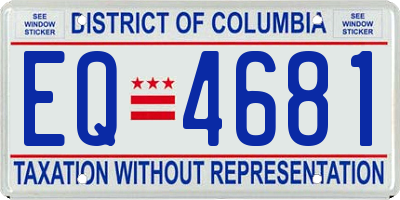 DC license plate EQ4681