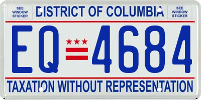DC license plate EQ4684