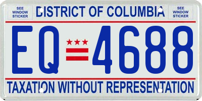 DC license plate EQ4688