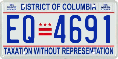 DC license plate EQ4691