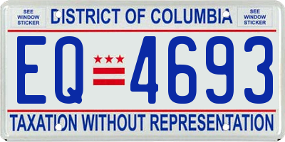 DC license plate EQ4693