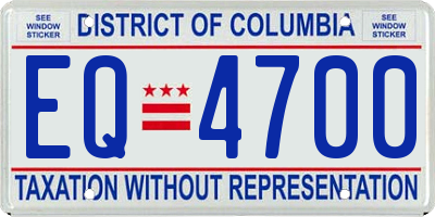 DC license plate EQ4700