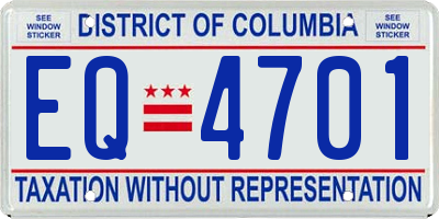DC license plate EQ4701