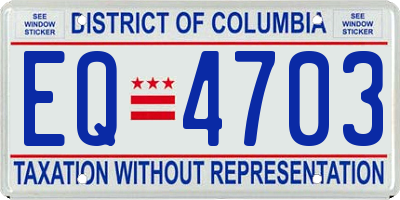 DC license plate EQ4703
