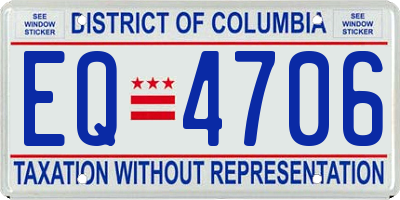 DC license plate EQ4706