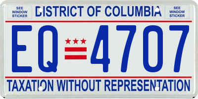 DC license plate EQ4707