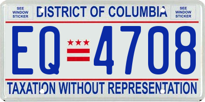 DC license plate EQ4708