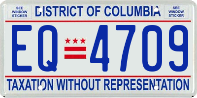 DC license plate EQ4709